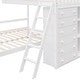 preview thumbnail 11 of 10, Wooden Twin Over Full Bunk Bed With Six Drawers And Flexible Shelves,Bottom Bed With Wheels