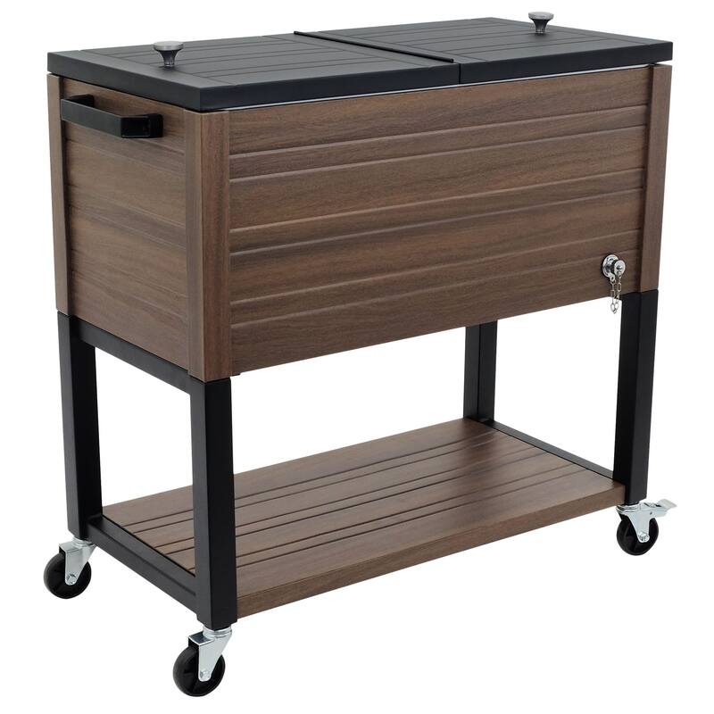 Permasteel 80 Qt. Rustic Furniture Style Patio Cooler