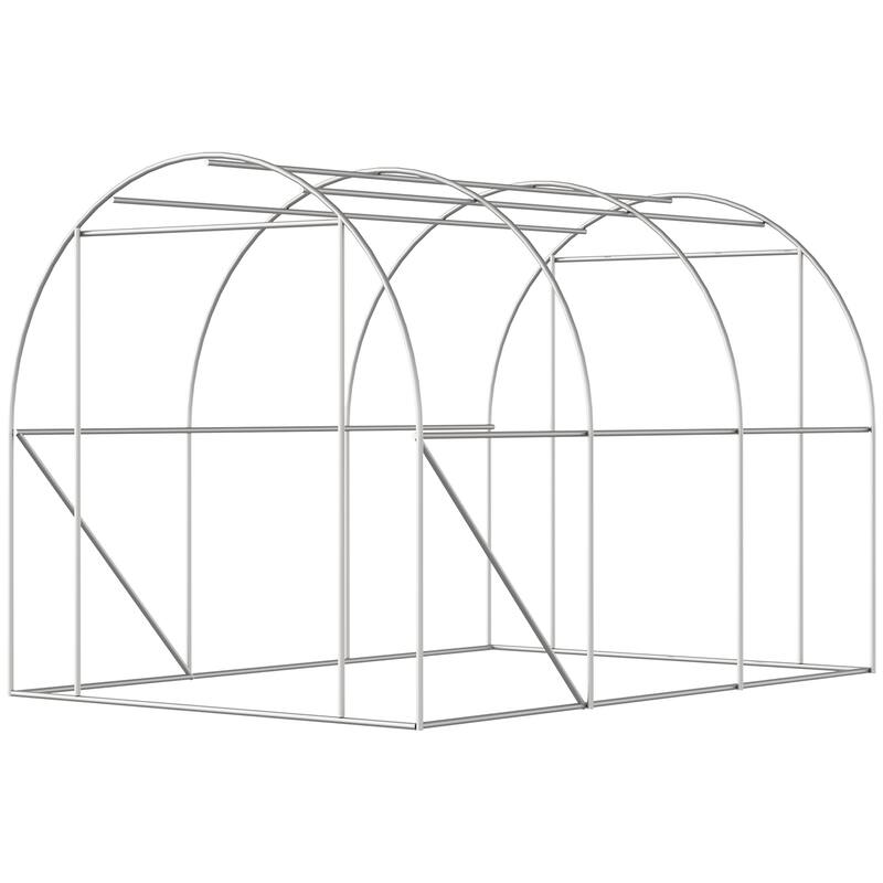 Outsunny 10' x 7' x 7' Walk-in Tunnel Greenhouse, Outdoor Plant Nursery with Anti-Tear PE Cover