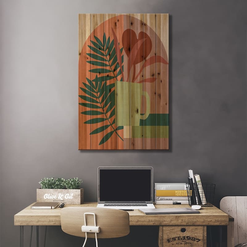 My New Garden Print On Wood by Angel Estevez - Multi-Color