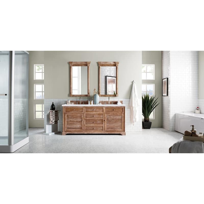 James Martin Vanities Savannah 72" Double Vanity, Driftwood