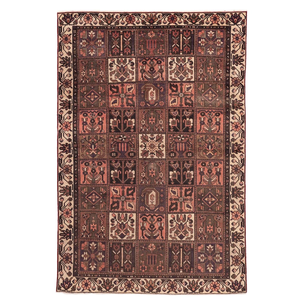 ECARPETGALLERY Hand-knotted Kayseri Vintage Brown Wool Rug - 6'5 x 9'8