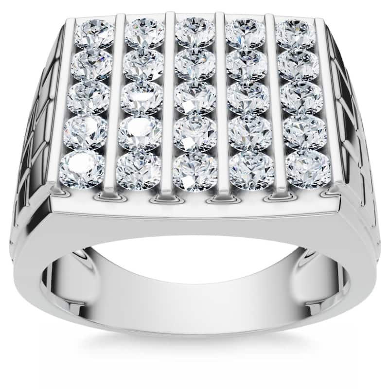 2Ct Diamond Men's Wedding Anniversary Ring Gold Lab Grown