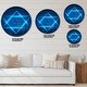 preview thumbnail 4 of 7, Designart 'Neon Star of David' Oversized Modern Wall CLock