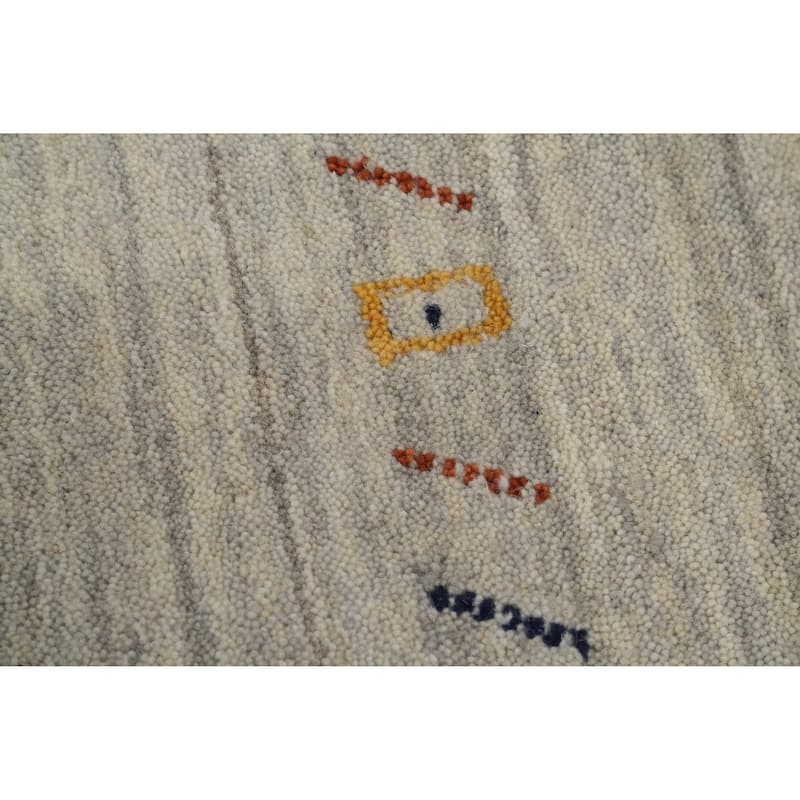 Hand Knotted Oriental 100% Wool Carpet Tribal Animal Pictorial Beige & Ivories Gabbeh Area Rug - 7' 9'' X 5' 0''