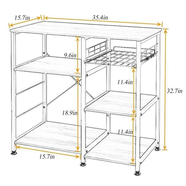 3-Tier Kitchen Storage Cart Microwave Oven Rack Utility Workstation Stand Shelf main image 1