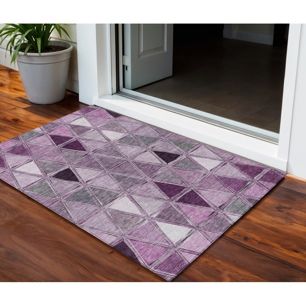 HomeRoots Geometric Transitional Rectangle Outdoor Rug