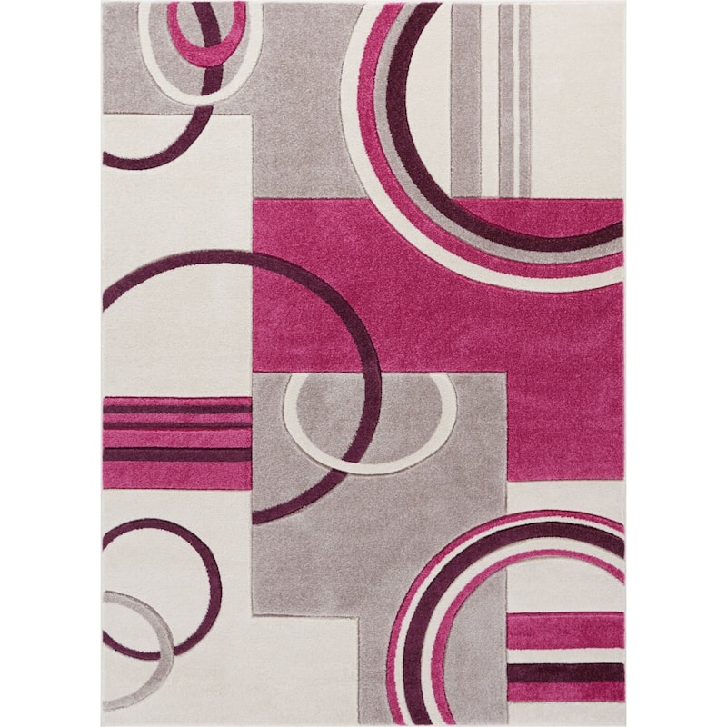 Well Woven Modern Geometric Arcs Shapes Area Rug 5'3 x 7'3
