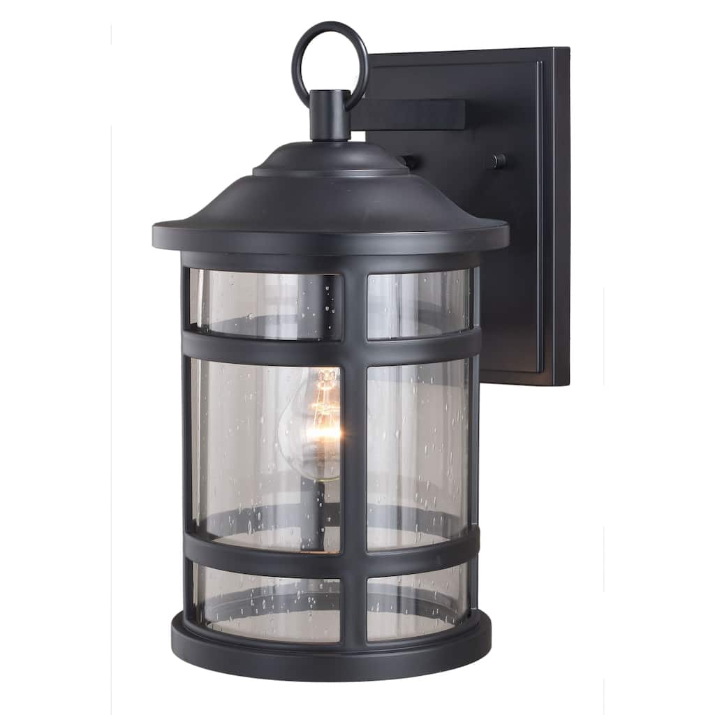 Southport Rust Proof 1 Light Black Coastal Outdoor Wall Lantern Clear Glass - 8.5-in W x 14.75-in H x 10.5-in D