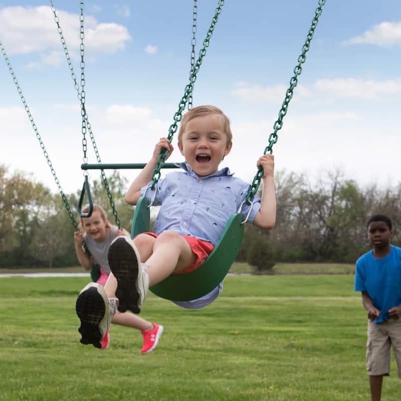 Backyard Discovery Big Brutus Galvanized Steel Swing Set, Belt Swings - 13'2" x 9'7"