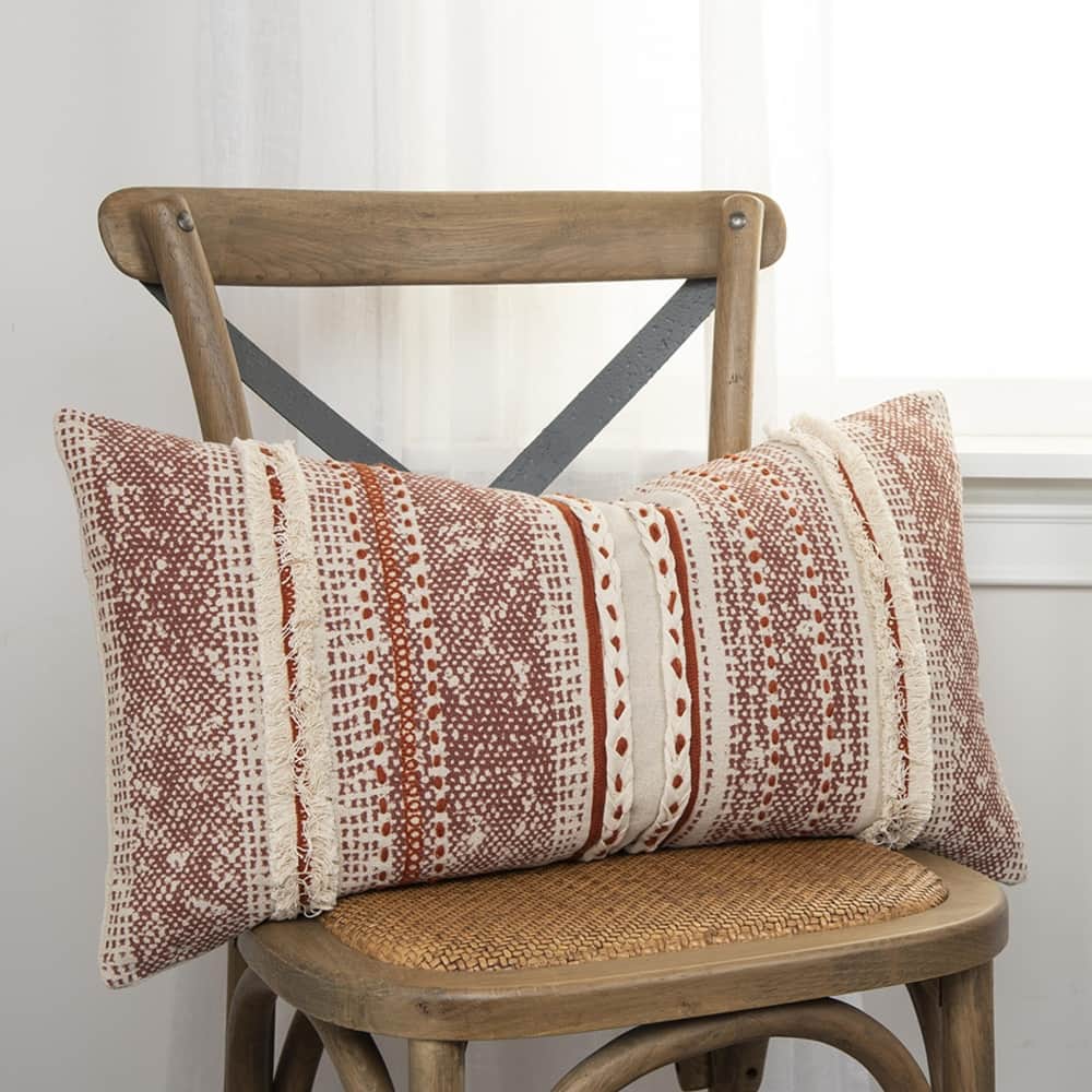 Color Off-Set Stripe Wool Pillow Cover
