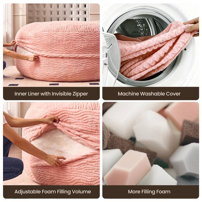 OVIOS Plush Wrapped Lounger Sofa With Ottoman