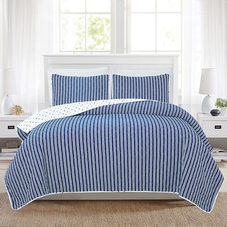 Blue Striped Quilts and Bedspreads 