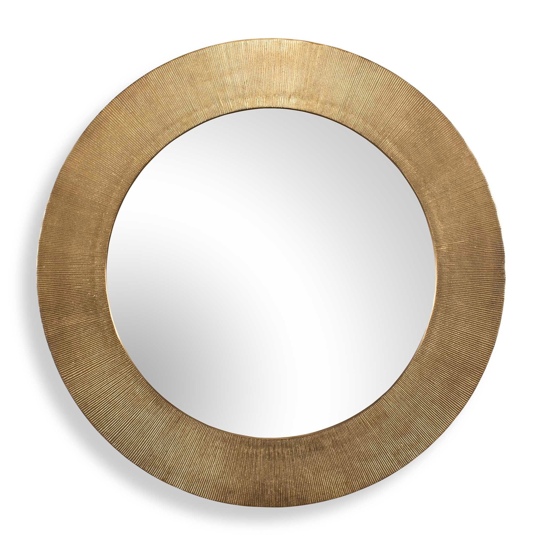 Uttermost Tano Antique Brass Round Mirror - 41"W x 0.75"D x 41"H