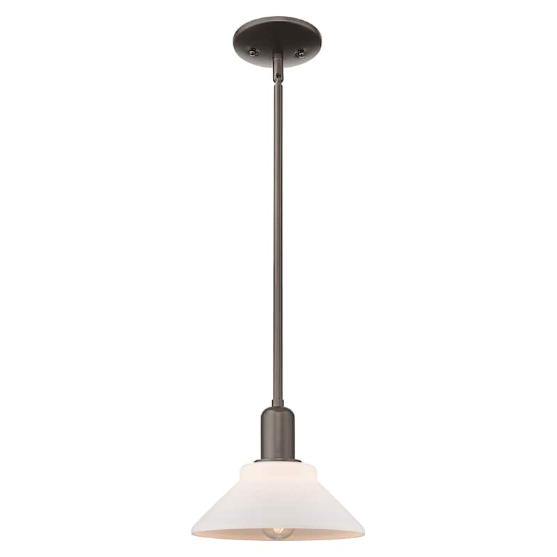 Innovations Lighting Endless Possibilities Arcadia - Orwell - 1 Light 8" Stem Hung Mini Pendant - Oil Rubbed Bronze/Matte White