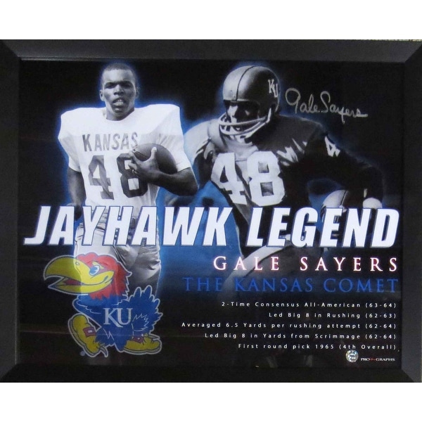 Gale Sayers Autographed Kansas Jayhawks Signed 16x20 Framed Photo