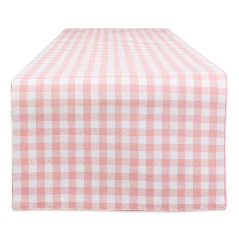 DII Pink & White Reversible Gingham Buffalo Check Table Runner