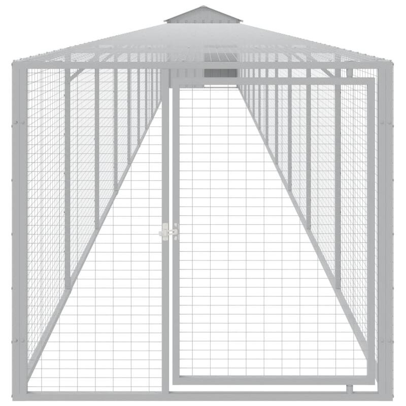vidaXL Chicken Cage with Run Light Gray/Anthracite multisize Galvanized Steel