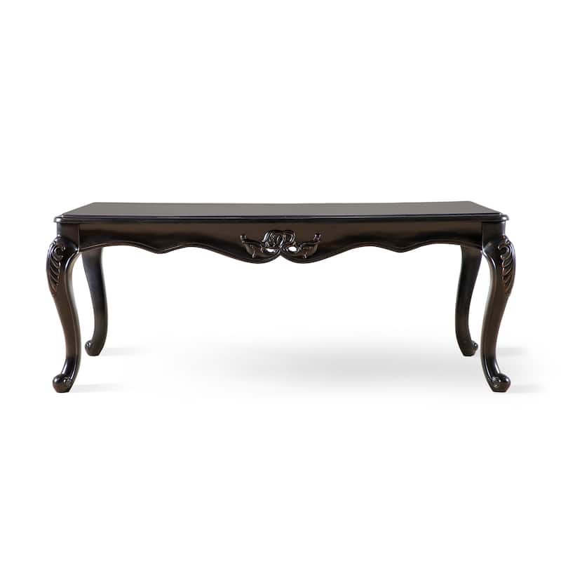 Furniture of America Clarissa Traditional Solid Wood Coffee Table with Carved Legs - Black