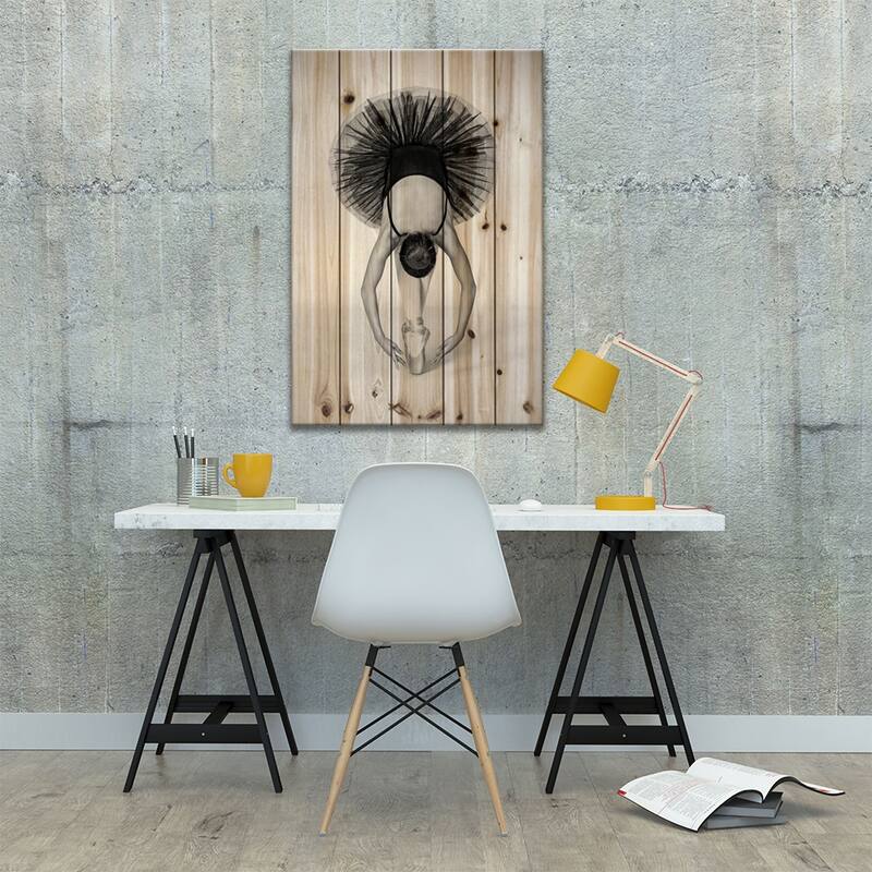 Ballet Technique Print On Wood by Pauline Pentony - Multi-Color