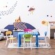 preview thumbnail 2 of 9, Qaba Kids Table and Chair Set 5 Piece Toddler Furniture Cartoon Pattern, Multicolor - 30" x 21.5" x 19.5"