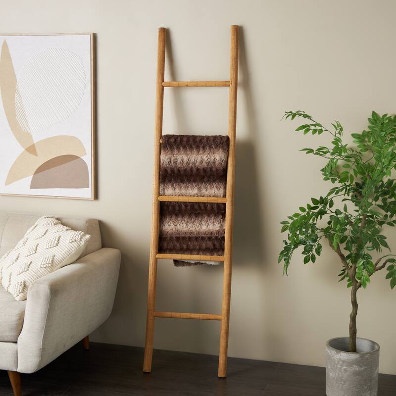 Brown Wood Handmade 5 Rack Ladder - 2"W x 17"L x 71"H