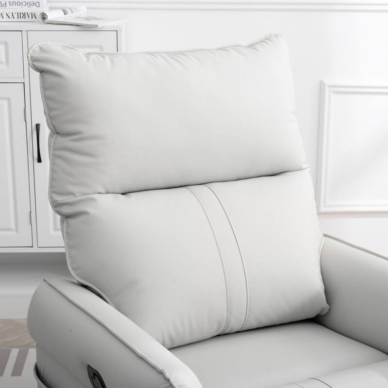 Modern PU Leather Swivel Rocking Recliner Chair with Side Pockets