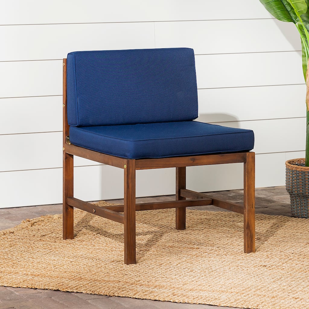 Walker Edison Modular Acacia Frame Armless Chair