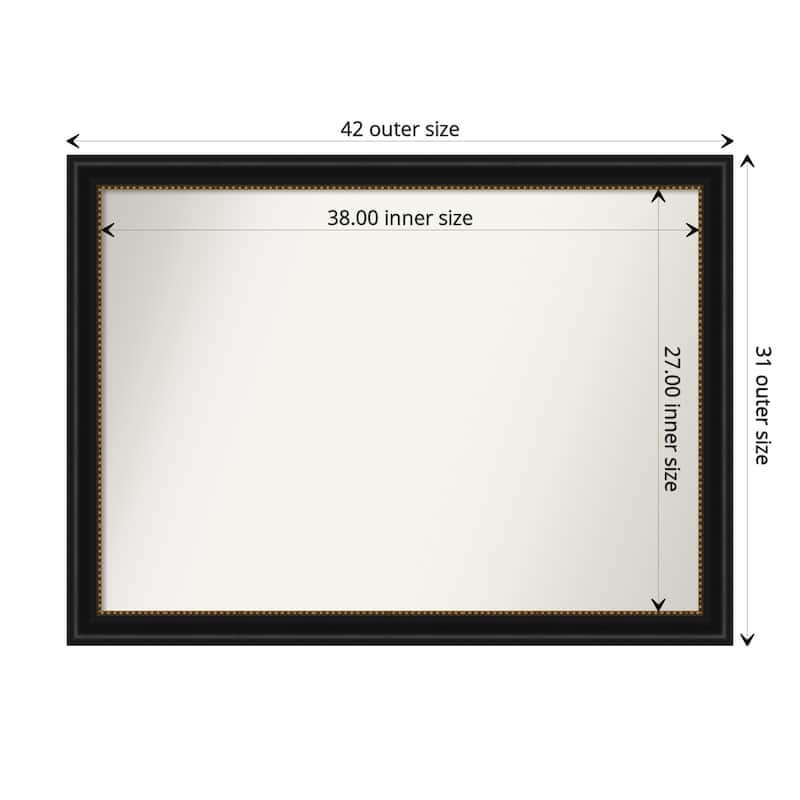 Non-Beveled Wall Mirror - Manhattan Black Frame - 42 x 31 in - Manhattan Black