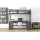 preview thumbnail 22 of 32, Twin Size Solid Wood Loft Bed with Desk, Blackboard & Drawers