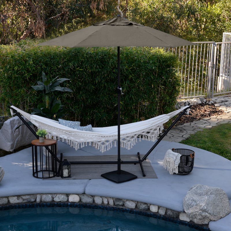Astella 9' Crank Open Push Button Tilt Outdoor Patio Umbrella