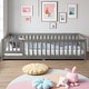 preview thumbnail 134 of 159, Wood Floor Bed with Safety Guardrails and Door Full - Gray2