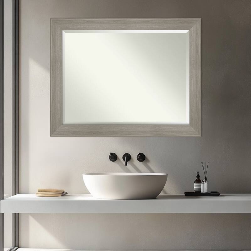 Grand Narrow Beveled Framed Bathroom Vanity Wall Mirror