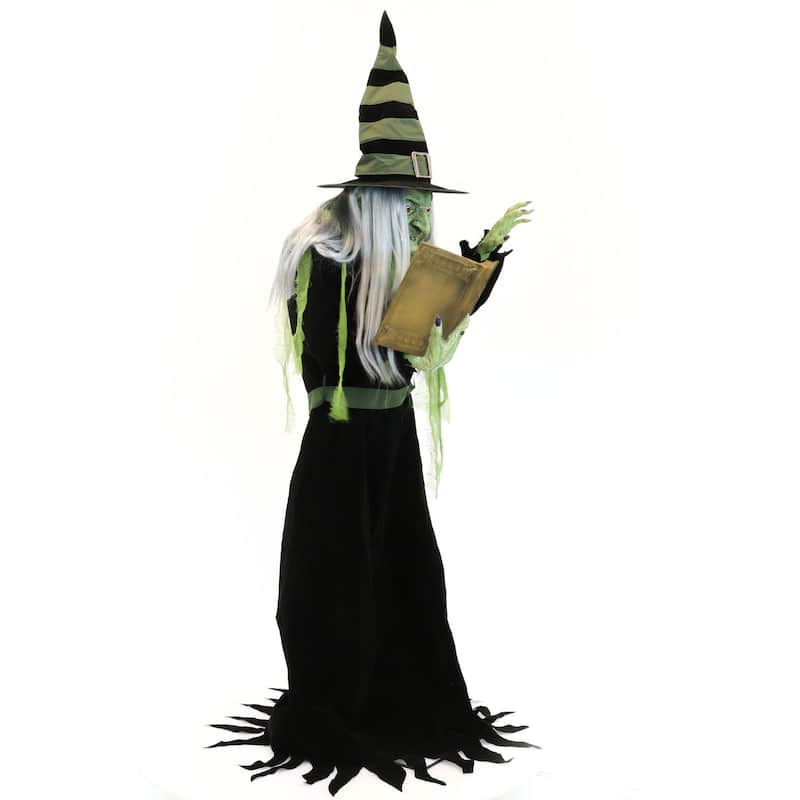 Haunted Hill Farm 6-Ft. Tall Motion-Activated Enchantress Witch, Premium Talking Halloween Animatronic, Plug-In
