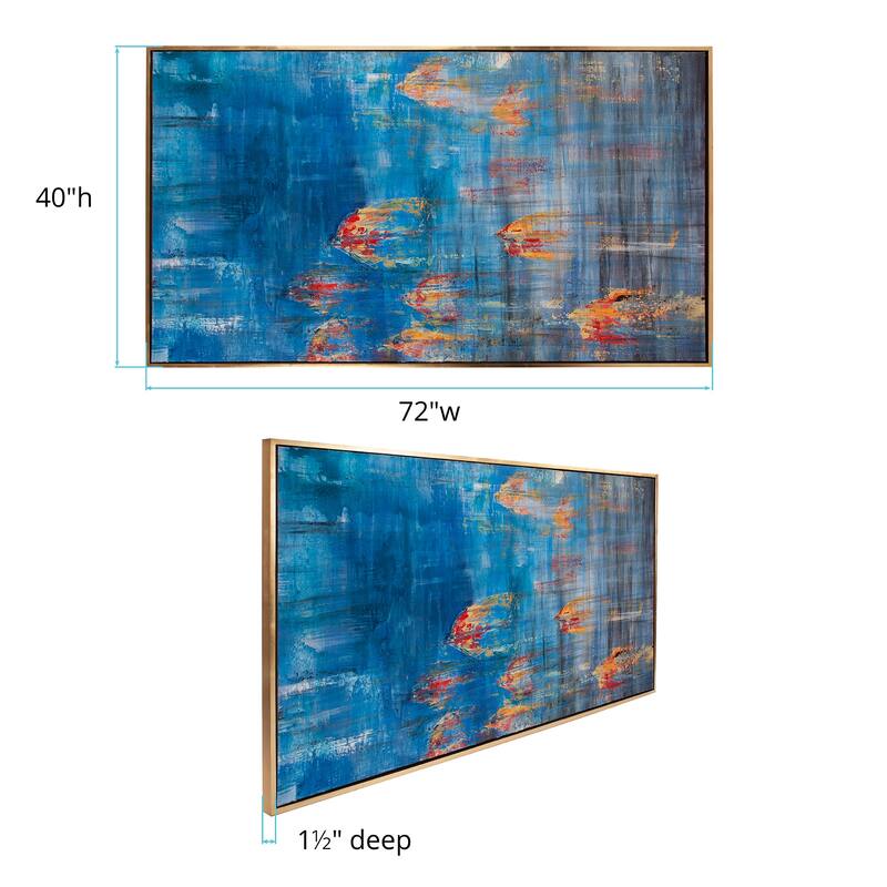 Allan Andrews Rectangular Abstract Blue & Orange Canvas Wall Art