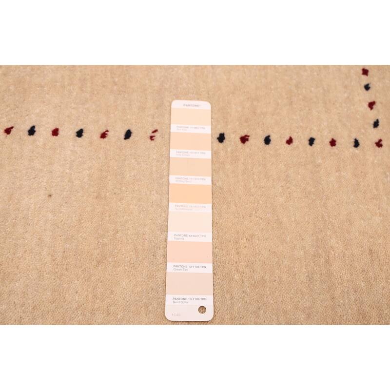 ECARPETGALLERY Hand Loomed Kashkuli Gabbeh Ivory Wool Rug - 5'0 x 7'10