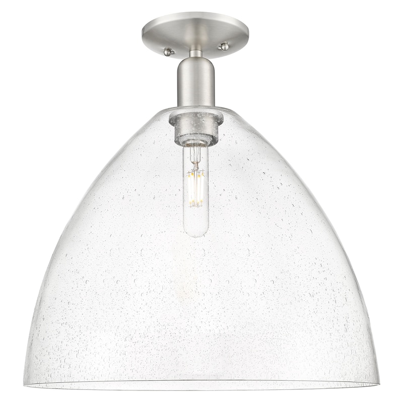 Innovations Lighting 716-1C-19-16 Bristol Semi-Flush Bristol 16" Wide - Brushed Satin Nickel / Seedy