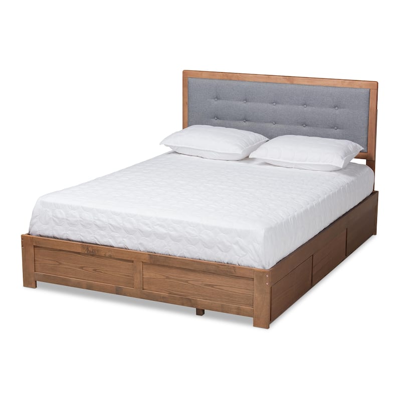 Lene Mid-Century Modern 3-Drawer Storage Bed - Queen