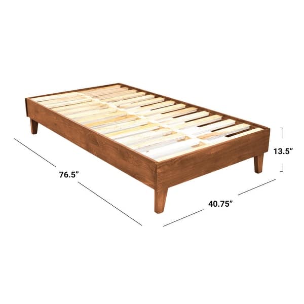 dimension image slide 30 of 30, Kotter Home Solid Wood Mid-century Modern Platform Bed