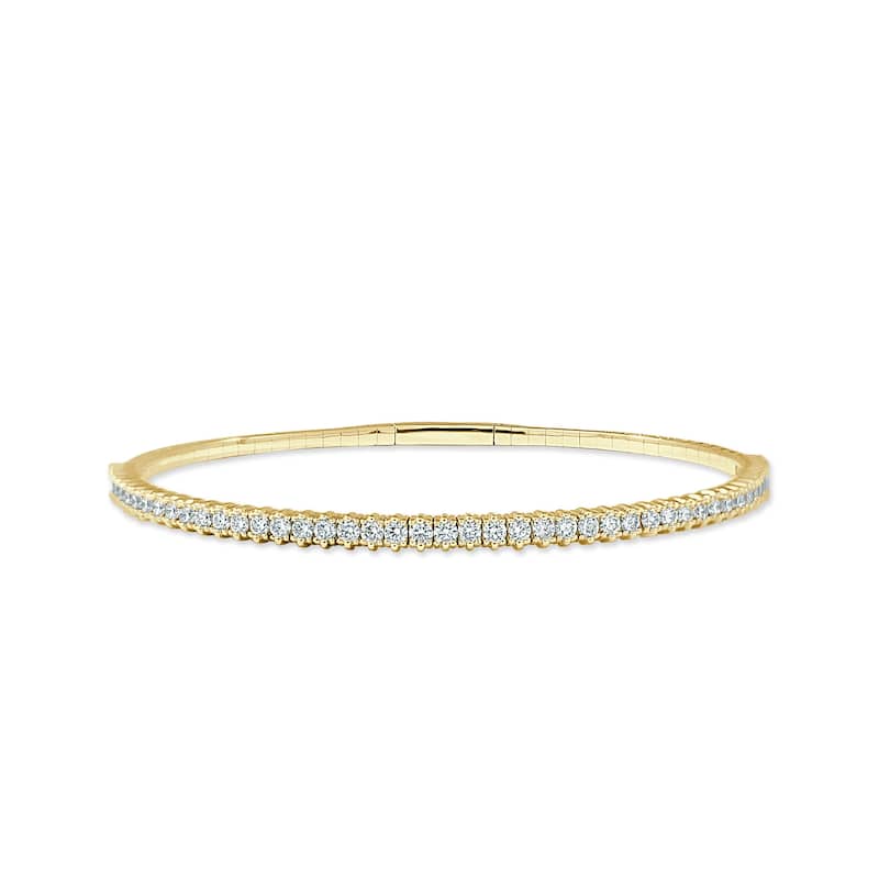 Joelle Collection Diamond Bangle 1 CT TDW Flexible Bracelet 14K Gold