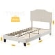preview thumbnail 13 of 11, Twin Size Upholstered Bed Frame with Headboard,Heavy Duty Wooden Platform for Kids