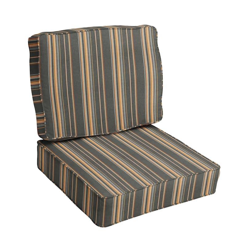Sorra Home Sunbrella Outdoor Corded Chair Cushion - 18 in W x 12 in D x 3 in H - Stanton Greystone