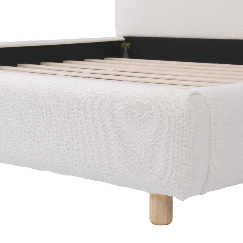 Christopher Knight Home - Eleanor Fabric Upholstered Platform Bed with Curve-Shaped Design