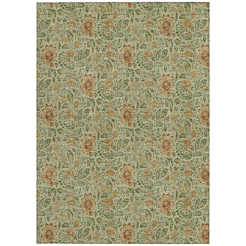 HomeRoots Floral Transitional Rectangle Outdoor Rug
