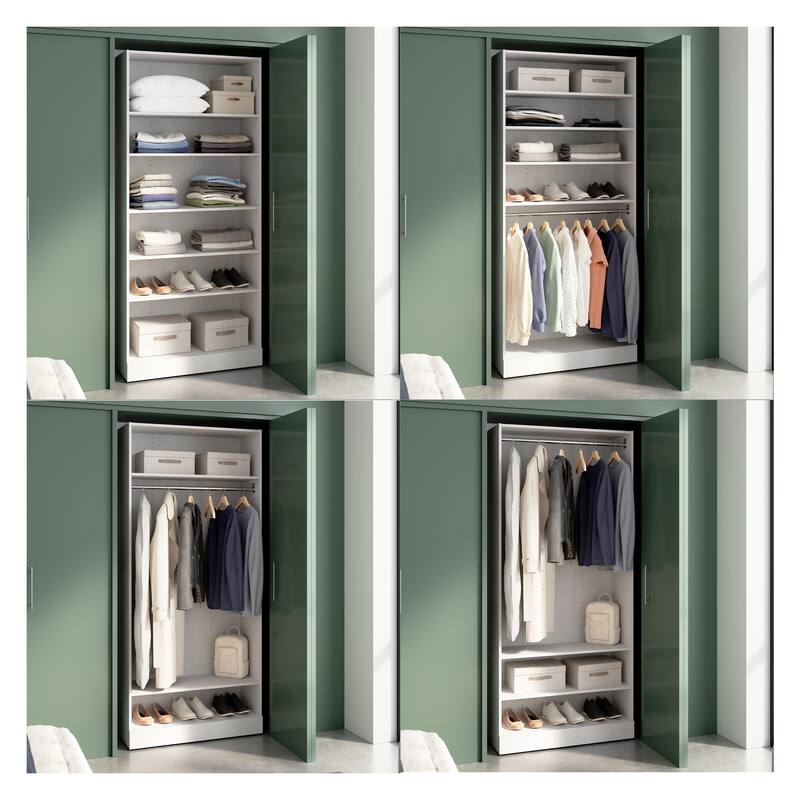 Bestar Florence 36W x 16D Modular Closet System Tower with Shelves
