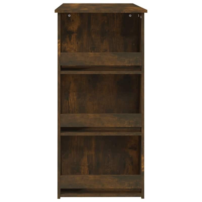 vidaXL Bar Table Kitchen Pub Bistro Table with Storage Rack Engineered Wood - 40.2" x 19.7" x 40.7"