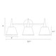 preview thumbnail 6 of 10, Nisa Modern 3-Light Bathroom Vanity Light White Gold Metal Wall Sconce - L 22.5"* W 7.9"* H 9"