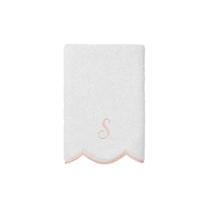 Authentic Hotel and Spa 100% Turkish Cotton Pink ADORNIA Scallop Personalized 3 Piece Towel Set - 3 Piece Set