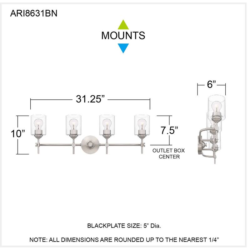 Aria 4-Light Brushed Nickel Vanity Light