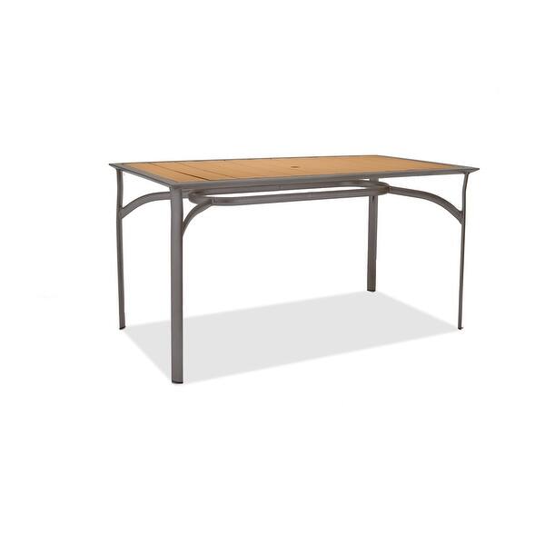 slide 2 of 12, Harper All-Weather Aluminum & Poly-Resin 34" x 66" Rectangular Outdoor Balcony Table w/Umbrella Hole